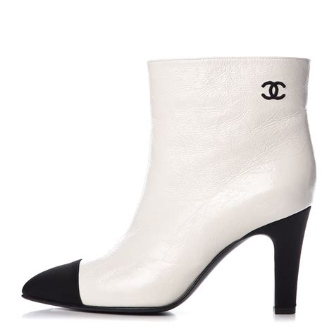 chanel winter boots white|Chanel white boots black toe.